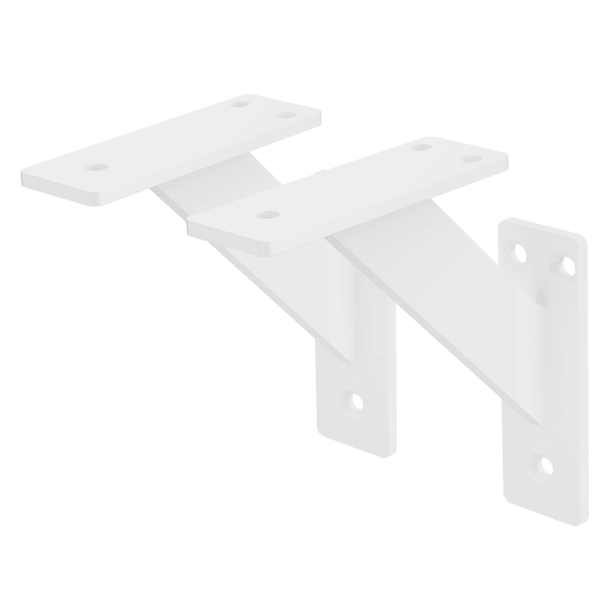 2 Stück Regalträger, 12 x 12 cm, Weiß, aus Aluminium - Ml-design