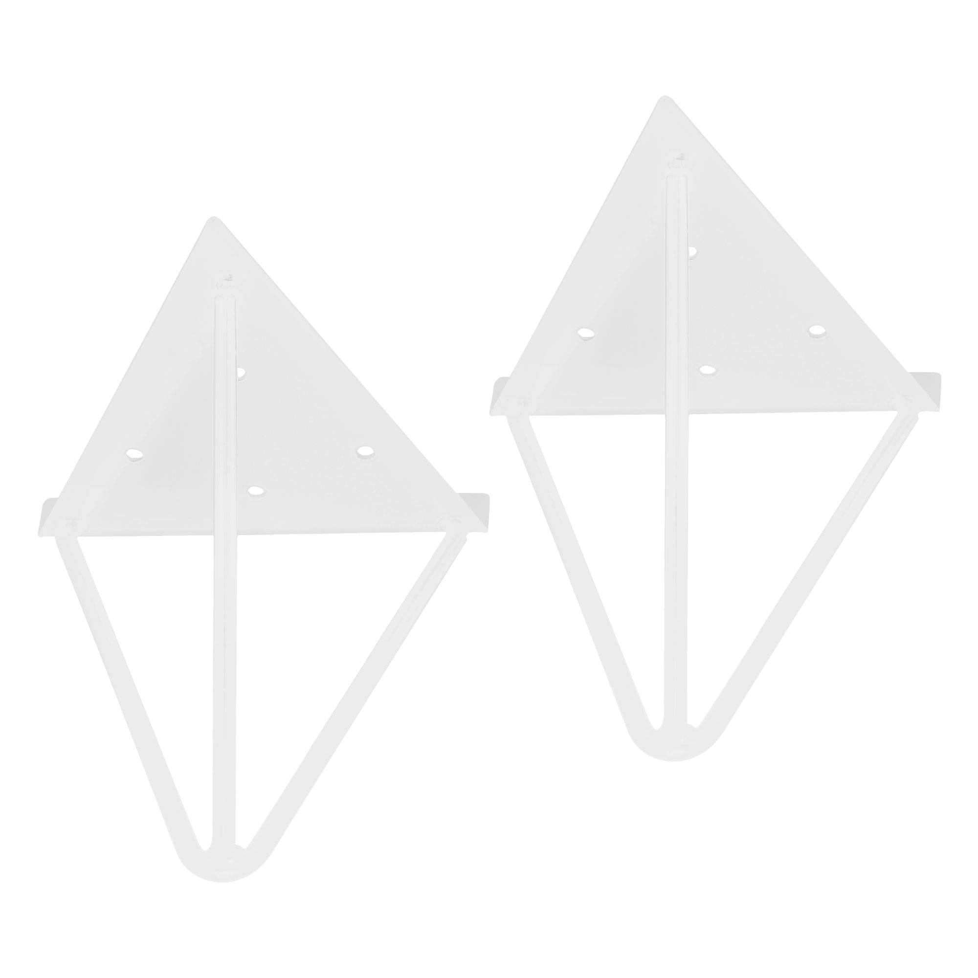 2 Stück Regalträger dreieckig, 16x15,5x17 cm, Weiß, aus Metall - Ml-design