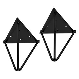 2 Stück Regalträger dreieckig, 16x15,5x17 cm, Schwarz, aus Metall - Ml-design