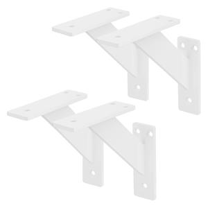 4 Stück Regalträger, 12 x12 cm, Weiß, aus Aluminium - Ml-design