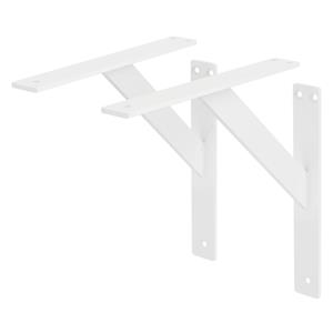 2 Stück Regalträger, 24 x 24 cm, Weiß, aus Aluminium - Ml-design