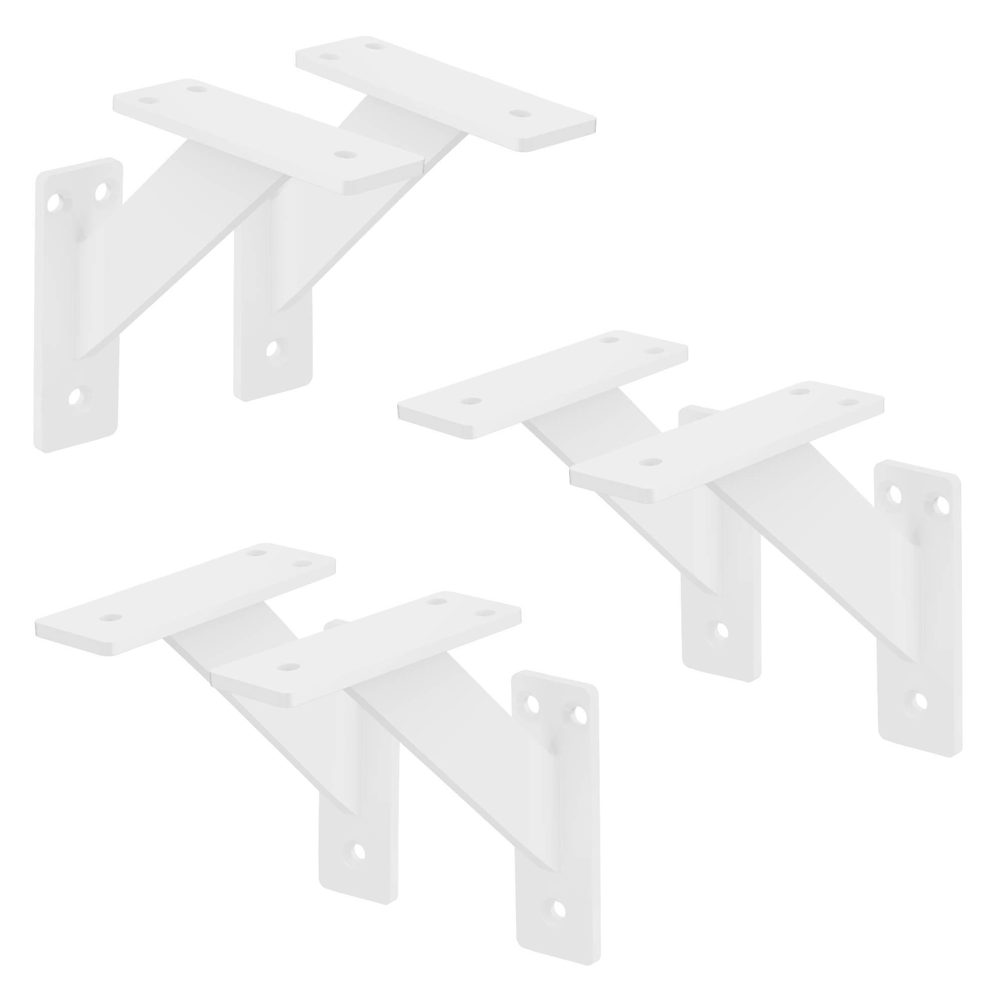 6 Stück Regalträger, 12 x12 cm, Weiß, aus Aluminium - Ml-design