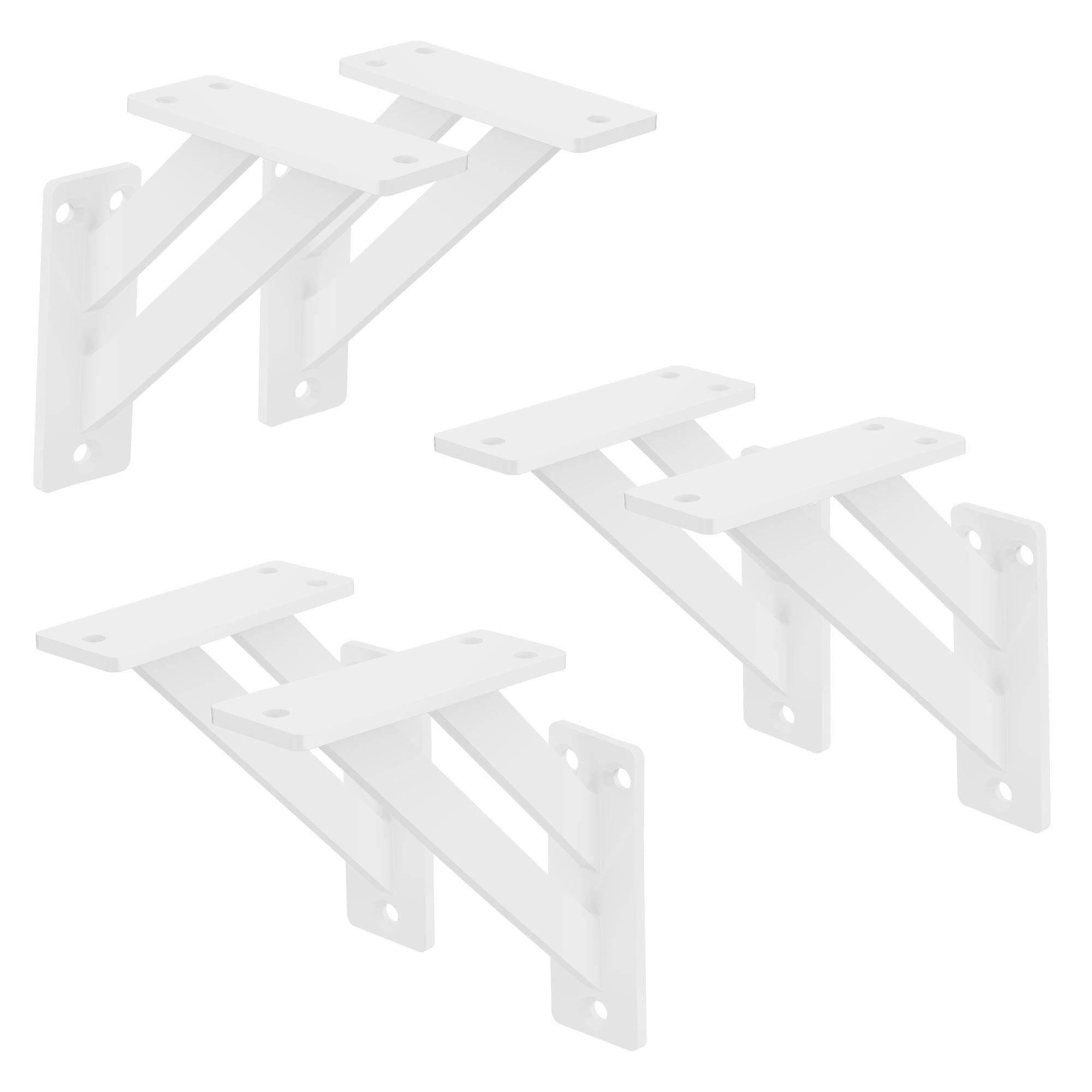 6 Stück Regalhalterung, 12 x 12 cm, Weiß, aus Aluminium - Ml-design