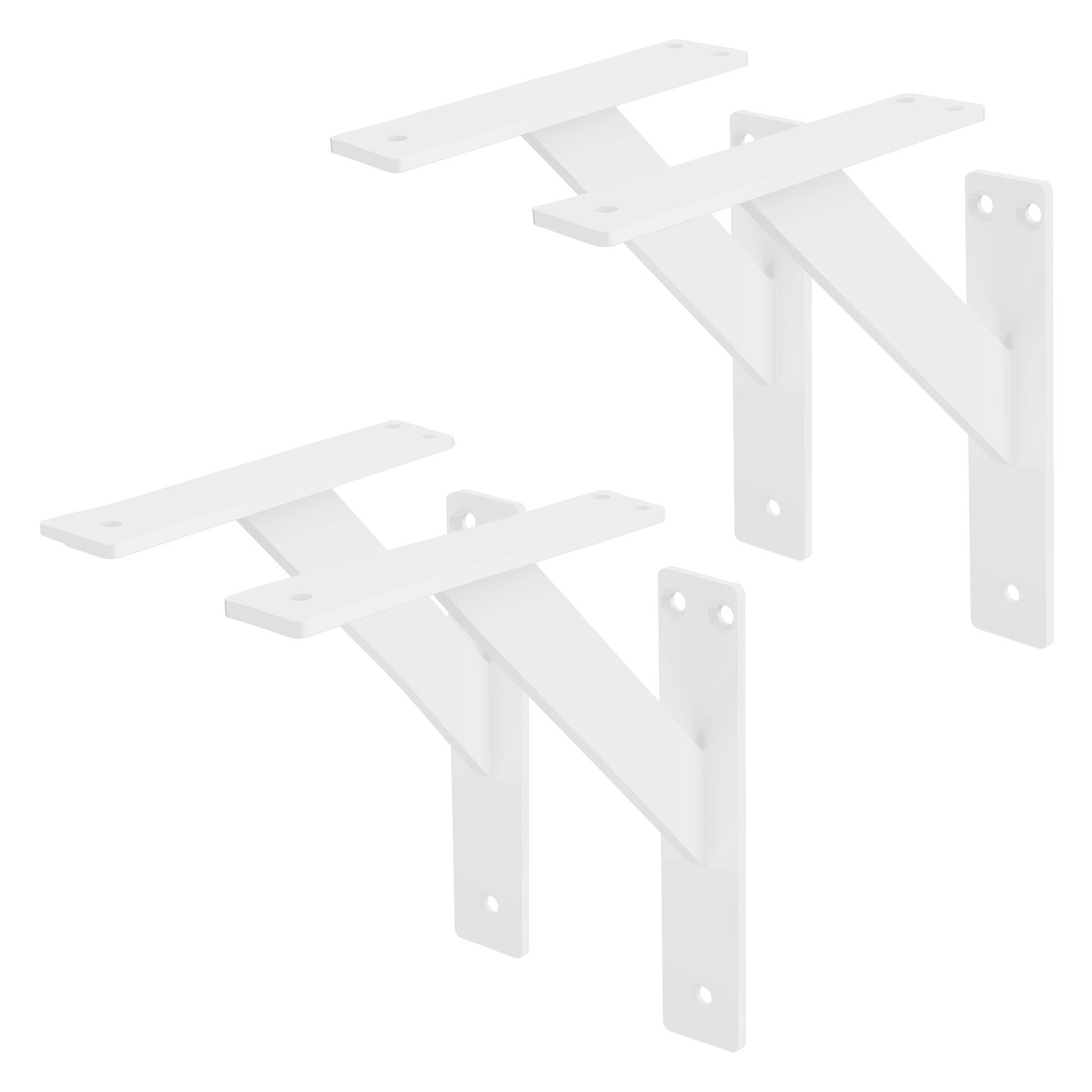4 Stück Regalträger, 18 x18 cm, Weiß, aus Aluminium - Ml-design