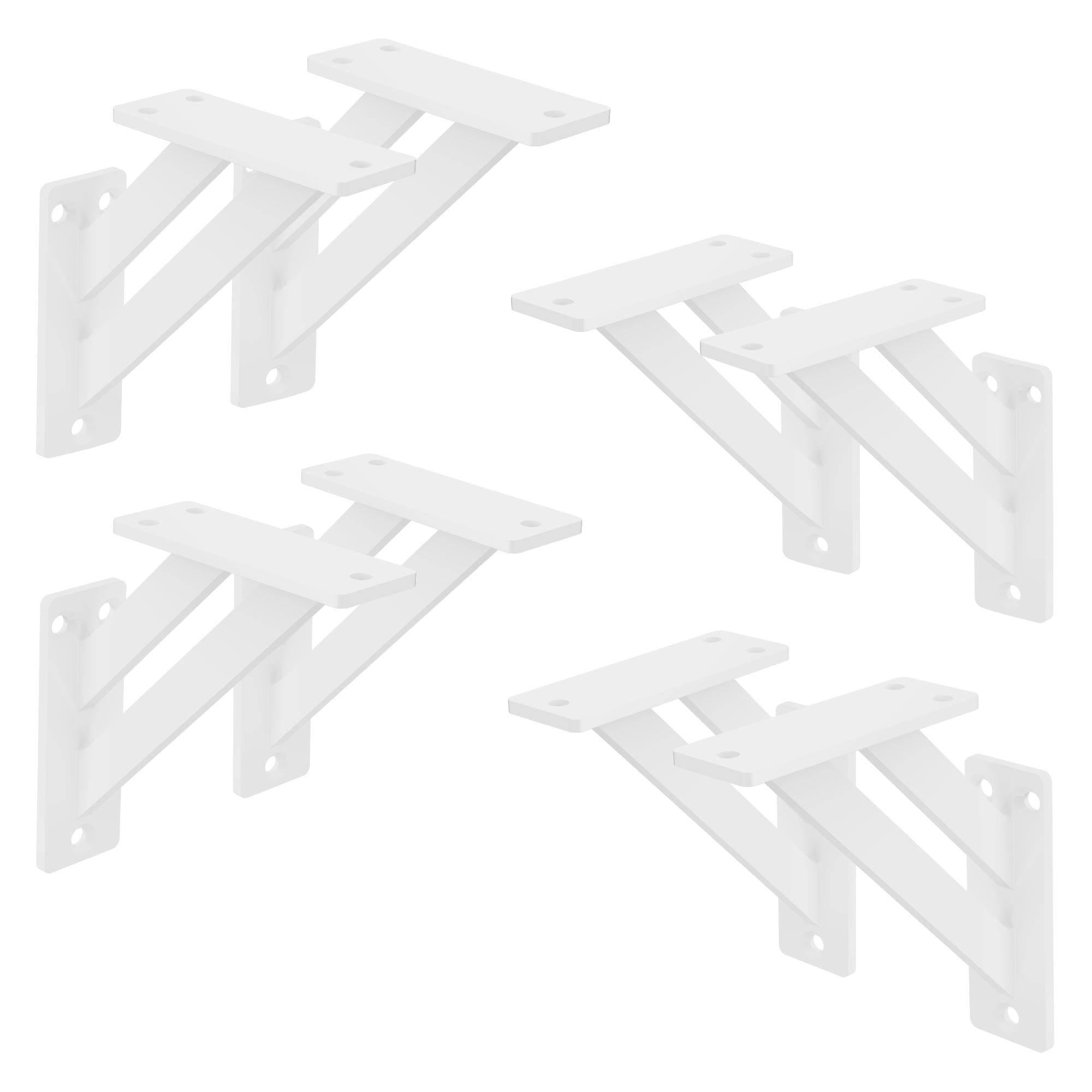 8 Stück Regalhalterung, 12 x 12 cm, Weiß, aus Aluminium - Ml-design