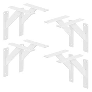 8 Stück Regalträger, 18 x18 cm, Weiß, aus Aluminium - Ml-design