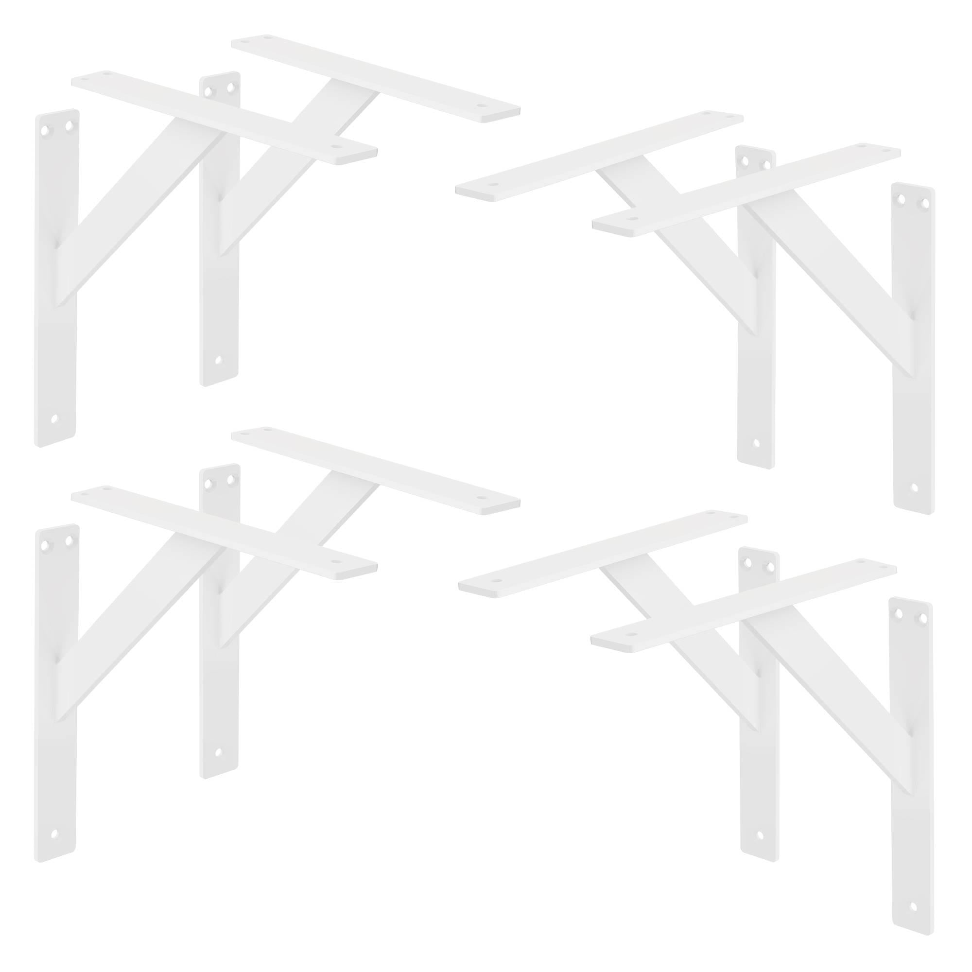 8 Stück Regalträger, 24 x24 cm, Weiß, aus Aluminium - Ml-design