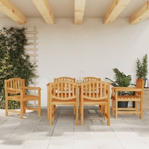 The Living Store  Hout - Tuinstoelen 6 St 58x59x88 Cm Massief Teakhout - Tls315790