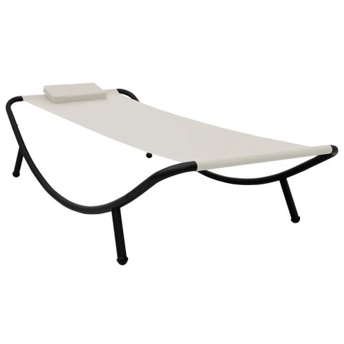 The Living Store  Stof - Tuinbed 200x90 Cm Staal Crème - Tls48080