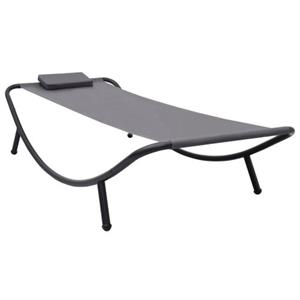The Living Store  Stof - Tuinbed 200x90 Cm Staal Grijs - Tls48082