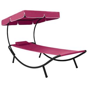 The Living Store  Stof - Loungebed Met Luifel En Kussen Roze - Tls313536