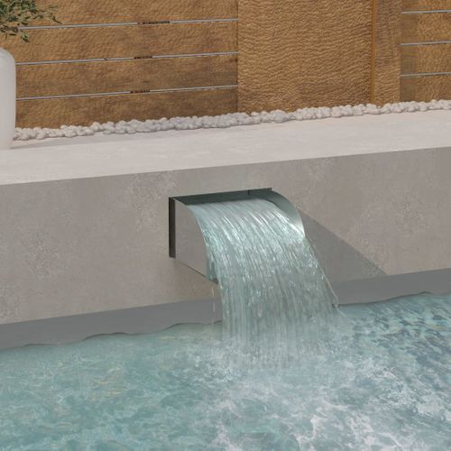 The Living Store  Roestvrij Staal - Waterval Met Led's 30x34x14 Cm Roestvrij - Tls148874