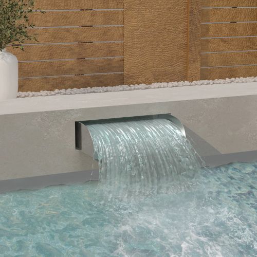 The Living Store  Roestvrij Staal - Waterval Met Led's 60x34x14 Cm Roestvrij - Tls148878