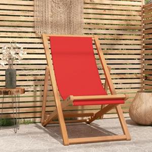 The Living Store  Hout - Strandstoel Inklapbaar Massief Teakhout Rood - Tls47417