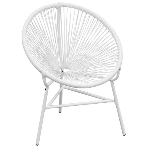 The Living Store  Poly Rattan - Tuinmaanstoel Poly Rattan Wit - Tls42072
