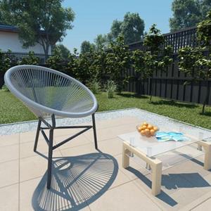 The Living Store  Poly Rattan - Tuinmaanstoel Poly Rattan Grijs - Tls44481