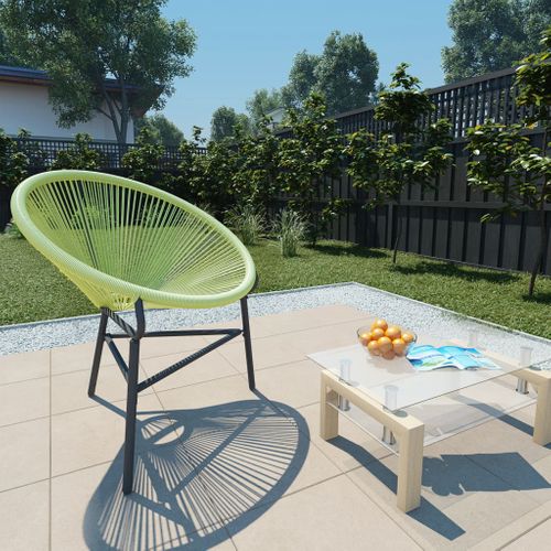 The Living Store  Poly Rattan - Tuinstoel Acapulco Poly Rattan Groen - Tls313141