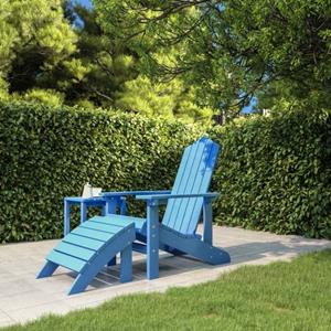 The Living Store  Polyetheen - Tuinstoel Adirondack Met Voetenbank Hdpe - Tls318648