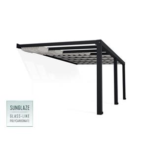 Canopia Palram |  Aanleunende Pergola Stockholm Met Dakzonwering Grijs 340x590cm