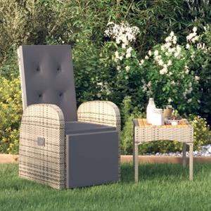 The Living Store  Poly Rattan - Tuinstoel Verstelbaar Met Kussen Poly Rattan - Tls47677