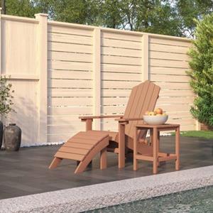 The Living Store  Polyetheen - Tuinstoel Adirondack Met Voetenbank En Tafel - Tls309571