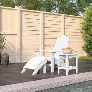 The Living Store  Polyetheen - Tuinstoel Adirondack Met Voetenbank En Tafel - Tls309570