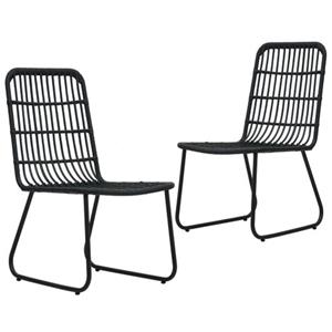 The Living Store  Poly Rattan - Tuinstoelen 2 St Poly Rattan Zwart - Tls48584