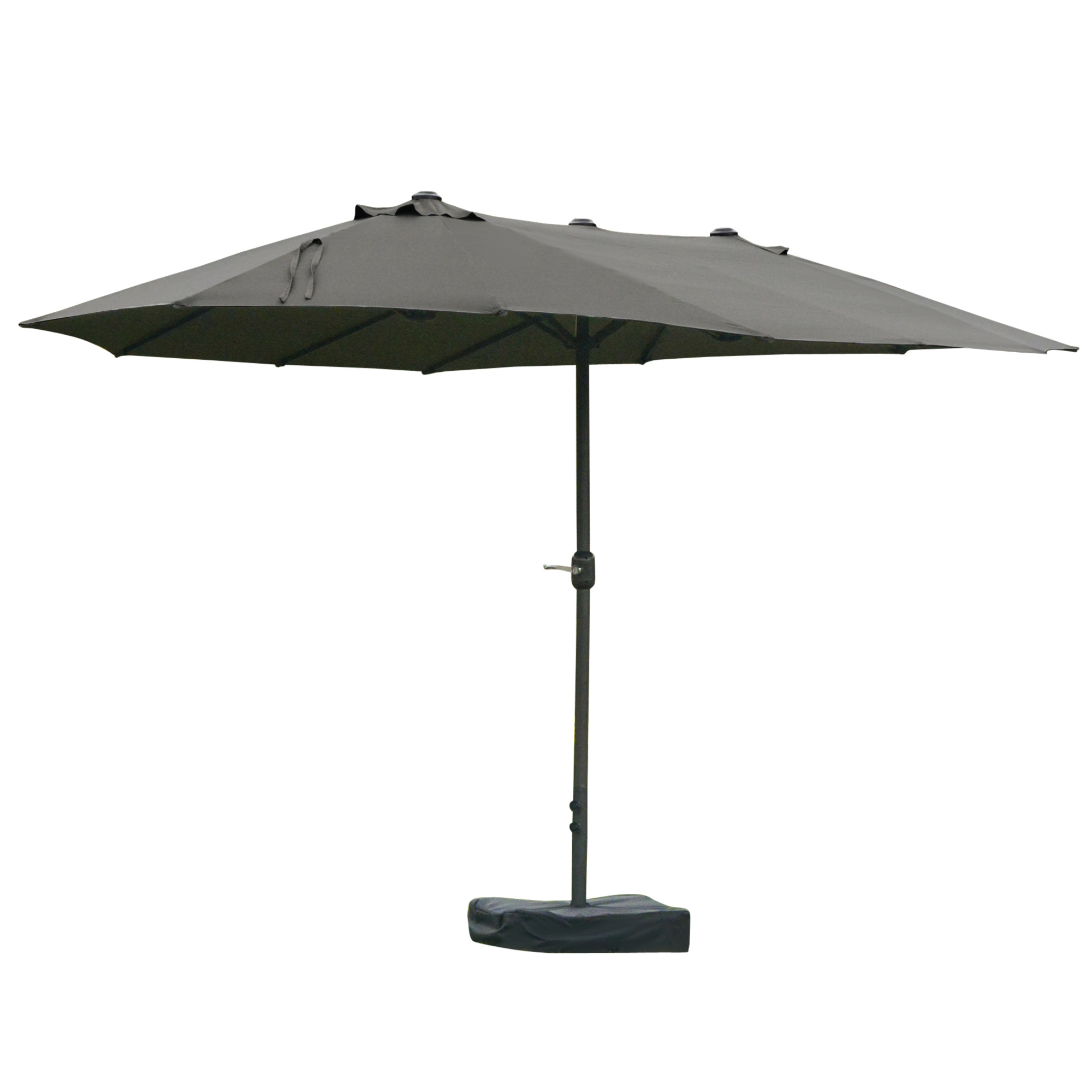 Sunny Parasol met parasolstandaard en dubbele parasol 460 x 270 cm donkergrijs