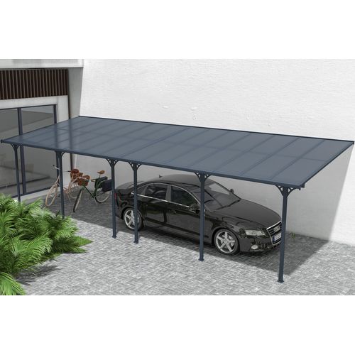 Cazeboo Aangebouwde Pergola/carport 27m² Kleo 900l300 Aluminium Grijs