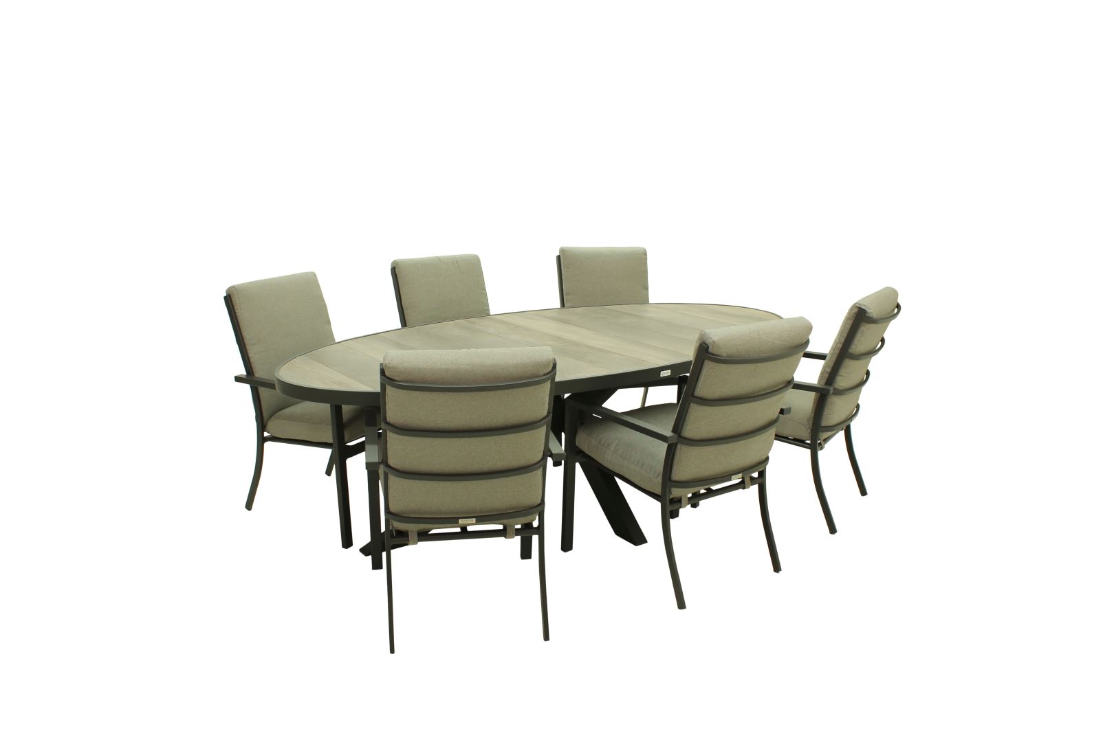 Relax Diningset Oakland Sergio Ovaal 7-delig 240 x 115 cm