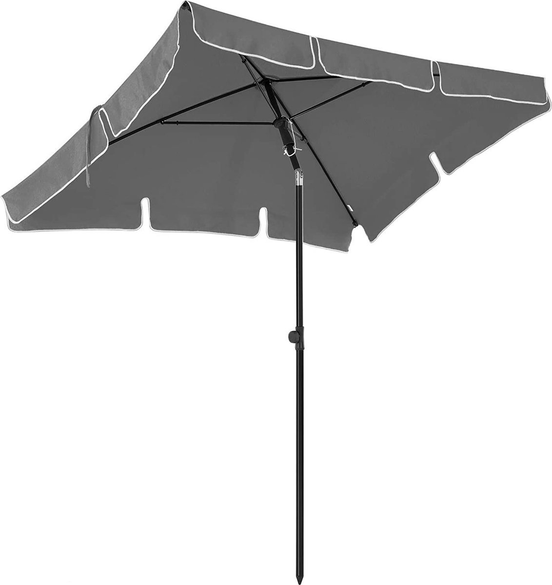O'DADDY O’DADDY Parasol - Rechthoekig 200 x 125 cm - Balkon parasol met Kantelmechanisme - parasol balkon rechthoekig - Grijs