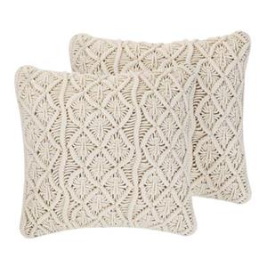 Beliani  GOREME - Sierkussen set van 2 - Beige - 45 x 45 cm - Katoen