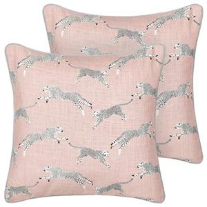 Beliani  ARALES - Sierkussen set van 2 - Roze - 45 x 45 cm - Katoen