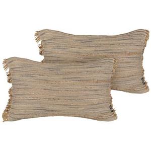 Beliani  LEDUM - Sierkussen set van 2 - Beige - 45 x 45 cm - Jute