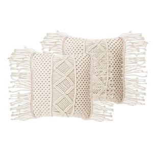 Beliani  YORTAN - Sierkussen set van 2 - Beige - 45 x 40 cm - Katoen