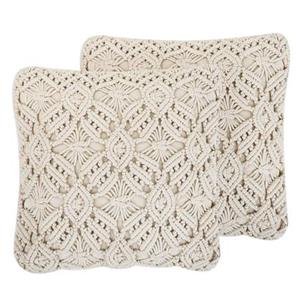 Beliani  ESENKOY - Sierkussen set van 2 - Beige - 50 x 50 cm - Katoen