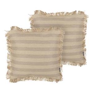 Beliani  CIRSIUM - Sierkussen set van 2 - Beige - 45 x 45 cm - Jute