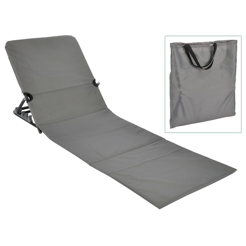 VidaXL Strandmat stoel opvouwbaar PVC grijs