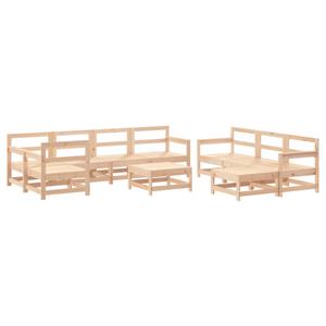 vidaXL 10-delige Loungeset met kussens massief hout