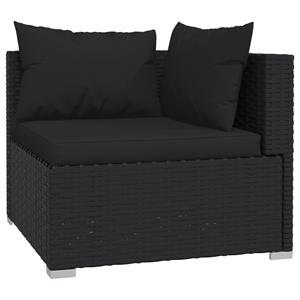 vidaXL 8-delige Loungeset met kussens poly rattan zwart