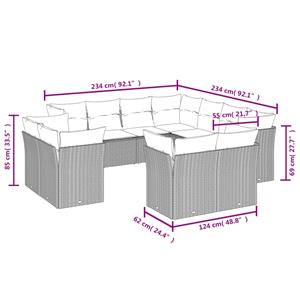 vidaXL 11-delige Loungeset met kussens poly rattan zwart