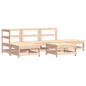 vidaXL 6-delige Loungeset met kussens massief hout