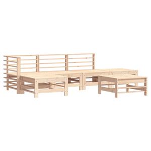 vidaXL 6-delige Loungeset met kussens massief hout