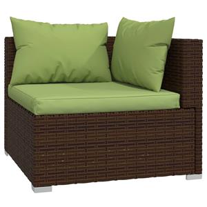 vidaXL 11-delige Loungeset met kussens poly rattan bruin