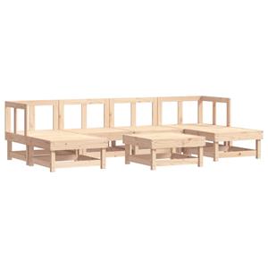 vidaXL 7-delige Loungeset met kussens massief teak