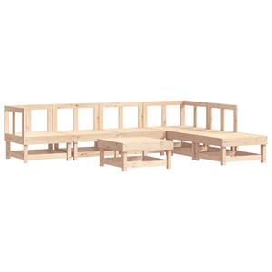 vidaXL 7-delige Loungeset met kussens massief teak