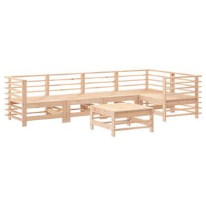 vidaXL 6-delige Loungeset met kussens massief hout