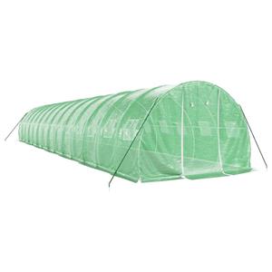 vidaXL Tuinkas met stalen frame 42 m² 14x3x2 m groen