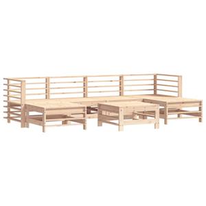 vidaXL 7-delige Loungeset met kussens massief teak