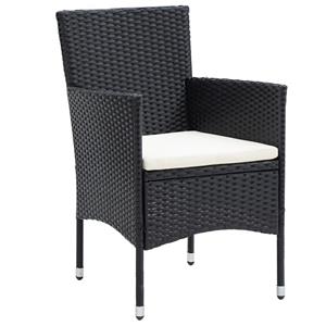 vidaXL 5-delige Tuinset poly rattan en massief acaciahout zwart